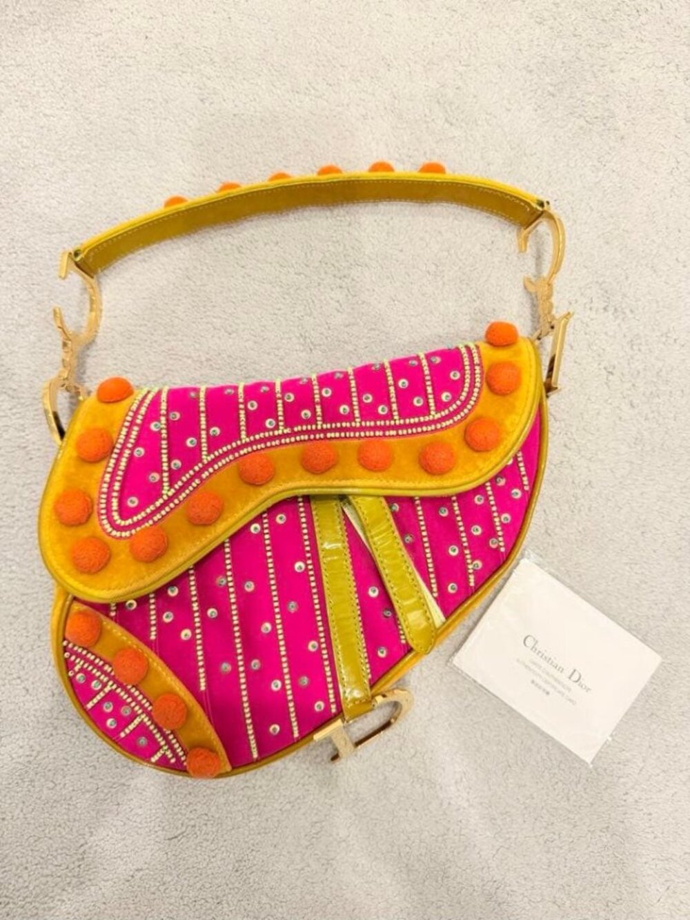 Dior Galliano Era Limited Pom Pom Handbag